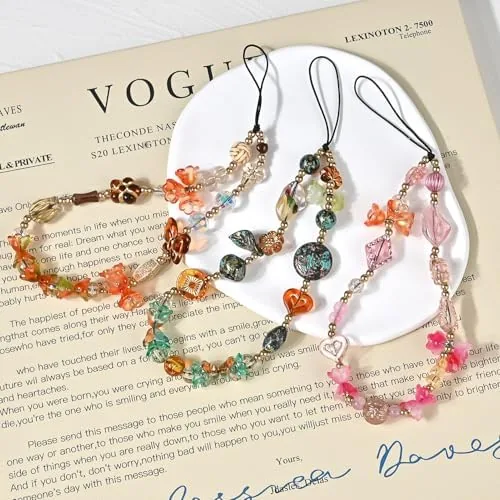 The inewateri Phone Beaded Strap Cute Vintage Butterfly Flowers Artistic Chain compared in context
