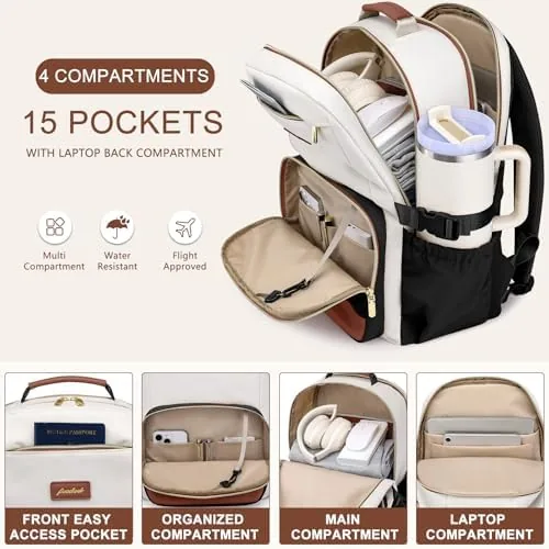 Detail shot of the Laptop Backpack for Women Bookbag: 17 inch Work School Backpacks features