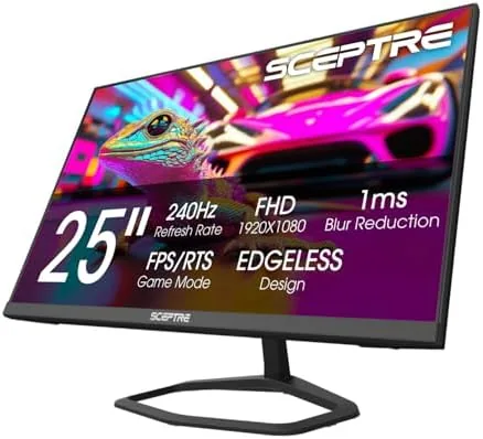 Overview of the New! Sceptre 24.5-inch Gaming Monitor 240Hz 1ms DisplayPort x2 HDMI