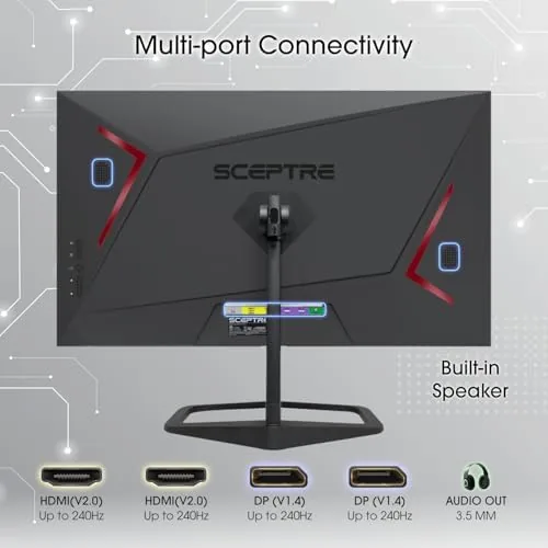 Another view of the New! Sceptre 24.5-inch Gaming Monitor 240Hz 1ms DisplayPort x2 HDMI
