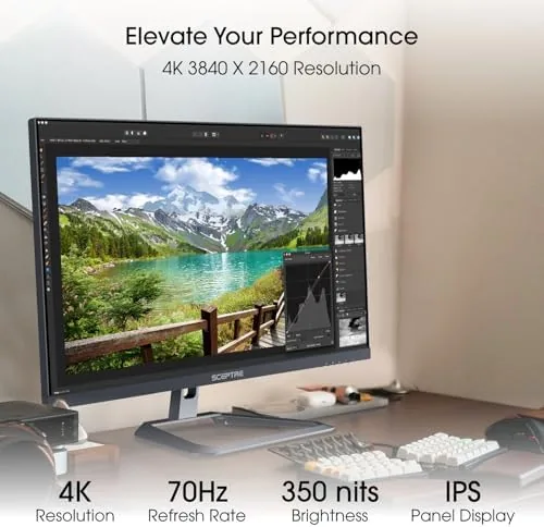 Detail shot of the Sceptre Prime 4K IPS 27" 3840 x 2160 UHD Monitor features