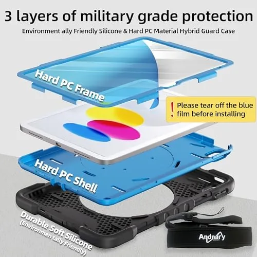 Detail shot of the Andnary Case for iPad (A16) 11th Generation 11 inch 2025/10th features