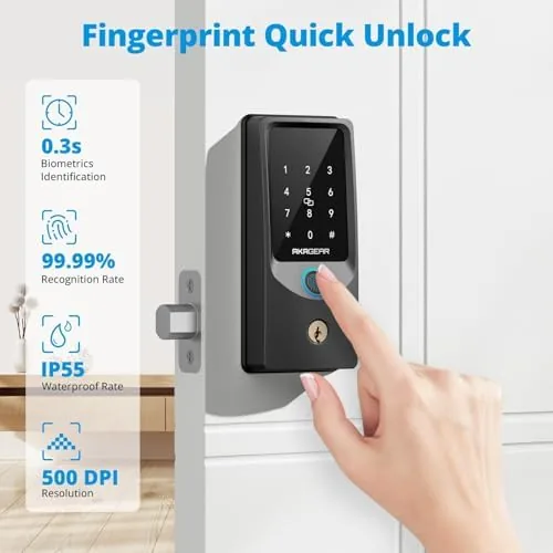 Close look at the WiFi Smart Lock Fingerprint Keyless Entry Door Lock Keypad Deadbolt build quality