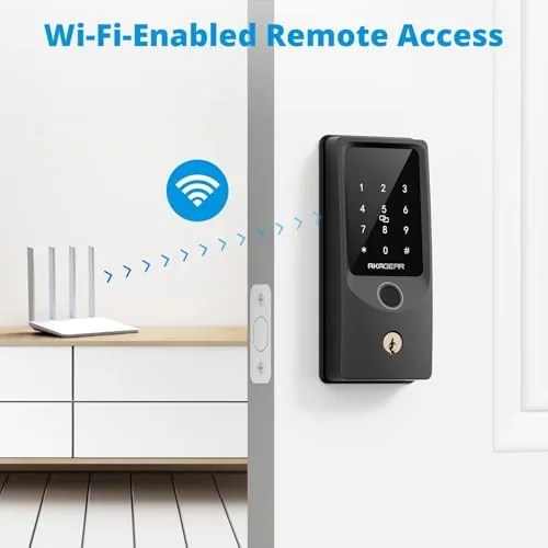 Another view of the WiFi Smart Lock Fingerprint Keyless Entry Door Lock Keypad Deadbolt