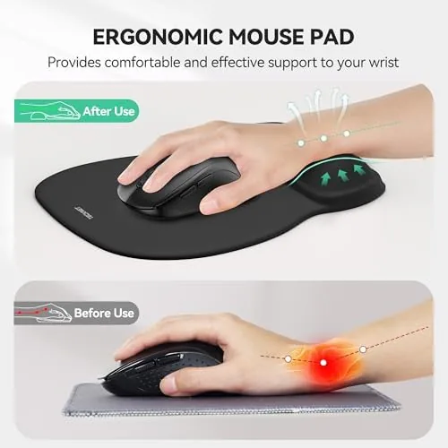 Close look at the TECKNET 2 Pack Gel Ergonomic Mouse Pad with Wrist Rest build quality