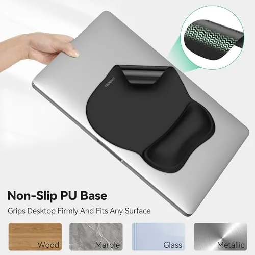The TECKNET 2 Pack Gel Ergonomic Mouse Pad with Wrist Rest in real use