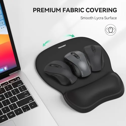 Another view of the TECKNET 2 Pack Gel Ergonomic Mouse Pad with Wrist Rest