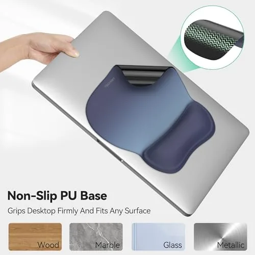 The TECKNET 2 Pack Gel Ergonomic Mouse Pad with Wrist Rest in real use