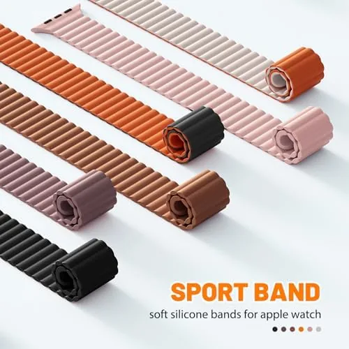 Different band types laid out for comparison beside a watch