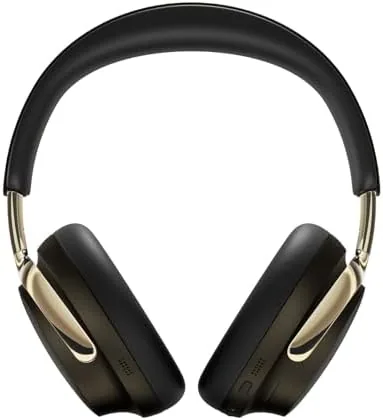 Using the Bose headphones for a work call at a desk