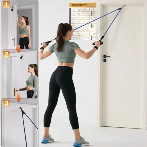 The Readaeer Resistance Bands, Exercise Bands for Working Out with Handles in real use