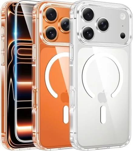 The FNTCASE clear magnetic case with the iPhone 17 Pro Max inside