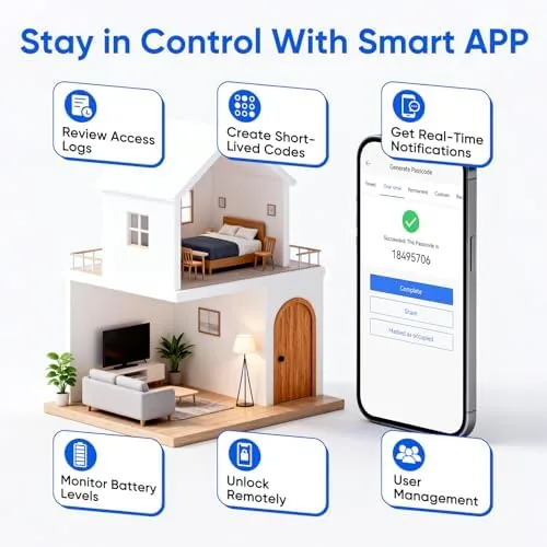 Another view of the Smart Door Knob Fingerprint Door Lock with Keypad,6 in 1