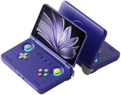 The Retroid Pocket Flip 2 handheld open and ready to play