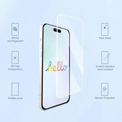 Close up of the screen protector cut for the Dynamic Island