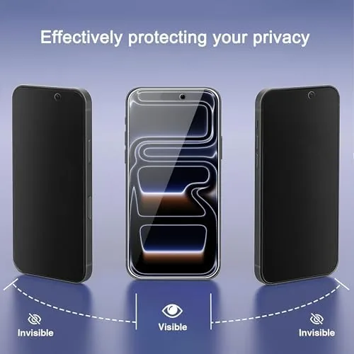 Close up of the privacy glass edge showing the Dynamic Island cutout