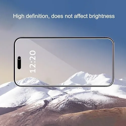 The phone screen shown from the side to demonstrate the privacy effect