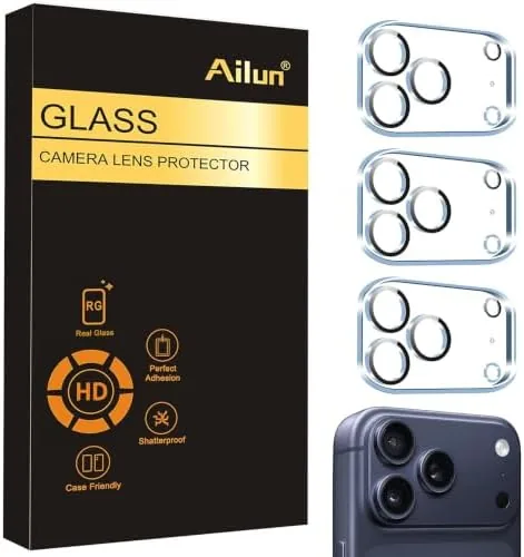The Ailun camera lens protector pack with the three small glass sheets