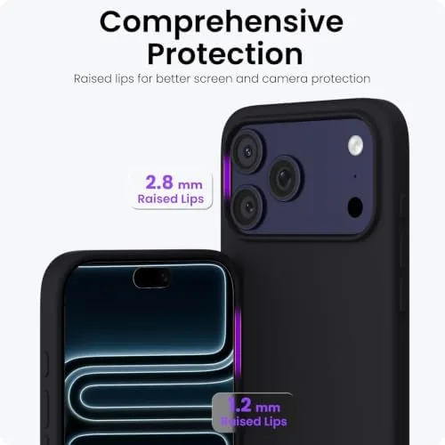 The ORNARTO for iPhone 17 Pro Max Case, Liquid Silicone, Black in real use