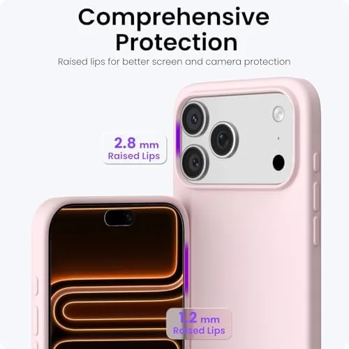 The ORNARTO for iPhone 17 Pro Max Case, Liquid Silicone, Chalk in real use