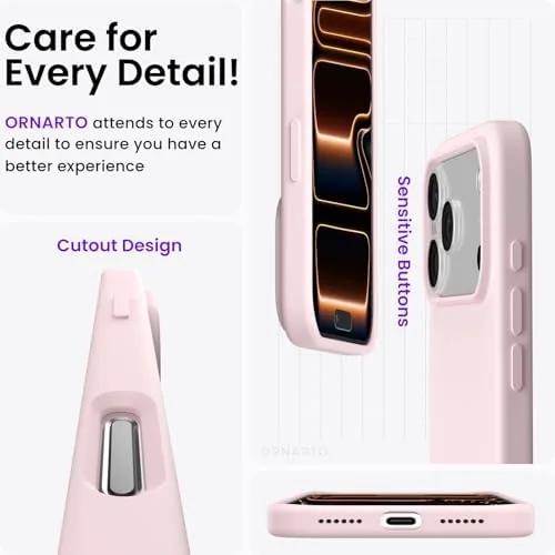 Another view of the ORNARTO for iPhone 17 Pro Max Case, Liquid Silicone, Chalk