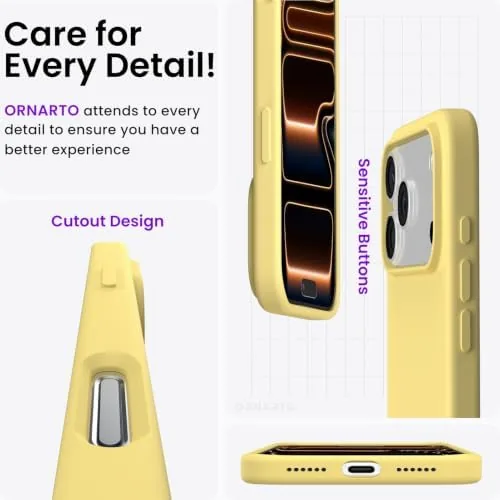 Another view of the ORNARTO for iPhone 17 Pro Max Case, Liquid Silicone, Buttercream