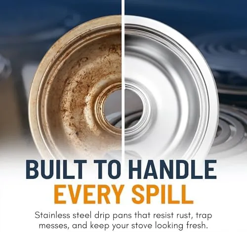 Drip pans compared with a single factory replacement pan