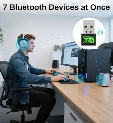 Another view of the USB WiFi 6 Adapter for PC Desktop & Laptop, 900Mbps