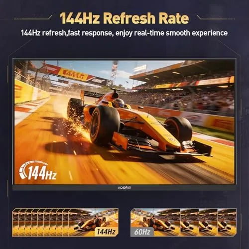Close look at the KOORUI 24 Inch Gaming Monitor 144Hz Full HD 1920 x build quality