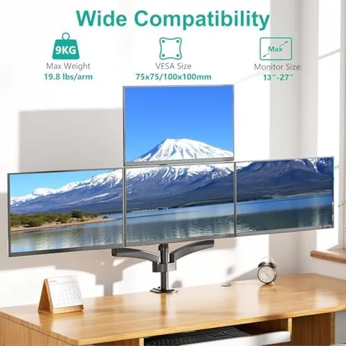 Close look at the WALI Stacked 4 Monitor Mount for 13-27 inch Screens, 19.8 build quality