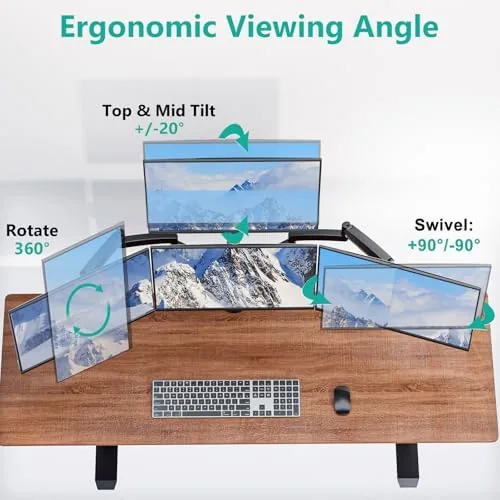 Detail shot of the WALI Stacked 4 Monitor Mount for 13-27 inch Screens, 19.8 features