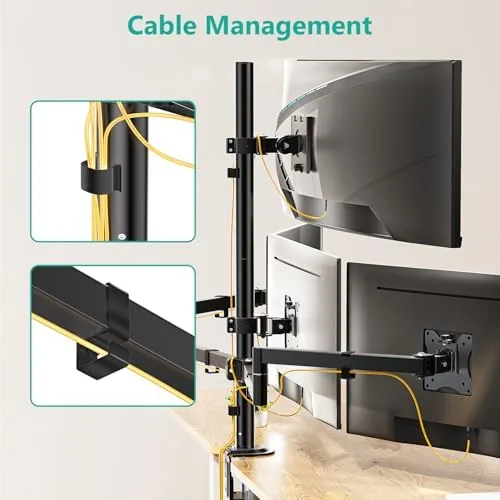 Another view of the WALI Stacked 4 Monitor Mount for 49" UItrawides and Three