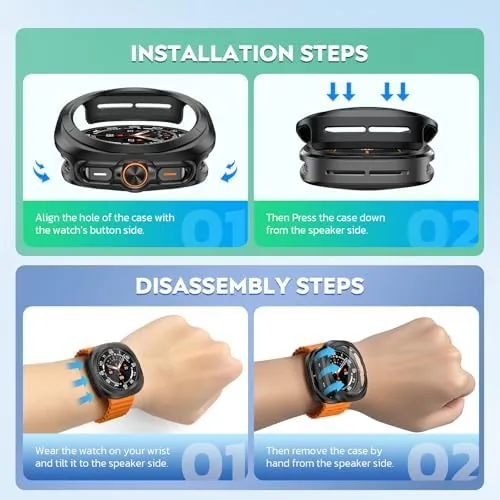The protected Galaxy Watch worn in everyday life