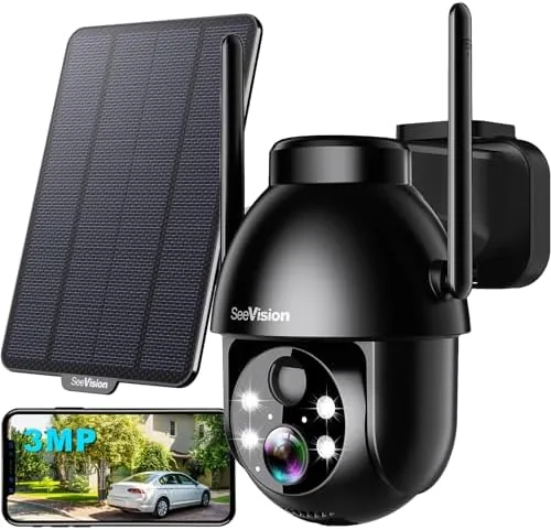 SeeVision Solar Security Cameras Wireless Outdoor, 2K PTZ WiFi 3MP Indoor Security Camera for Review: Tested and Rated