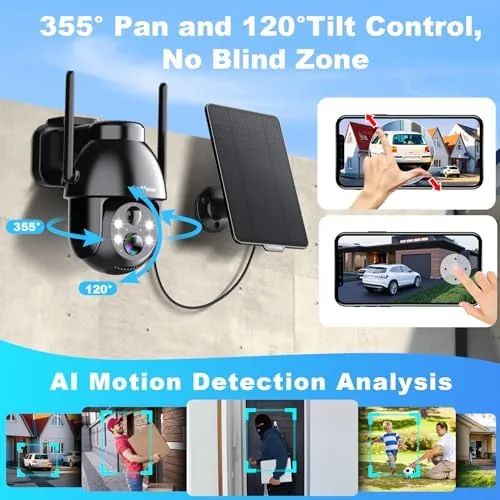 The SeeVision Solar Security Cameras Wireless Outdoor, 2K PTZ WiFi 3MP in real use