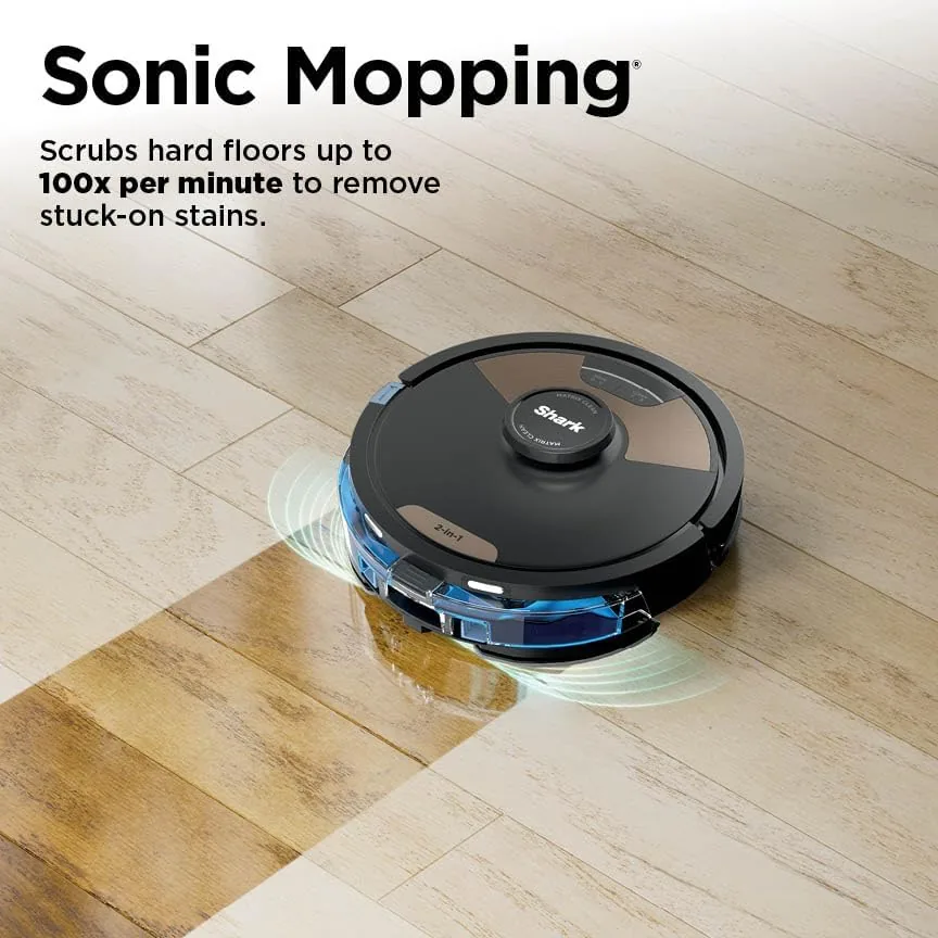 The robot working a grid pattern across a tile floor during a Matrix Clean run