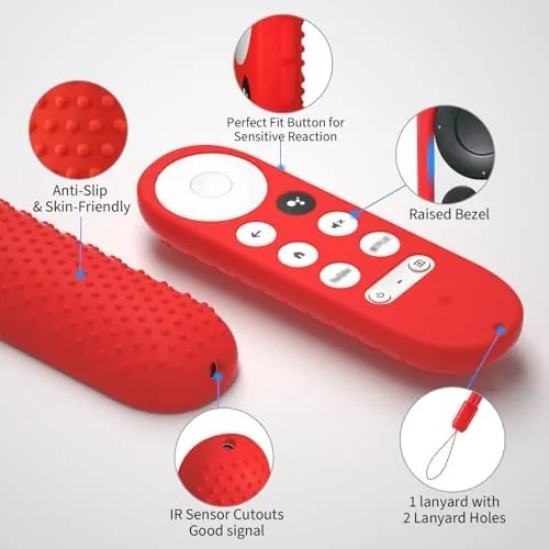 Close look at the 2pcs Silicone Remote Cover Replacement for Chromecast with Google TV build quality