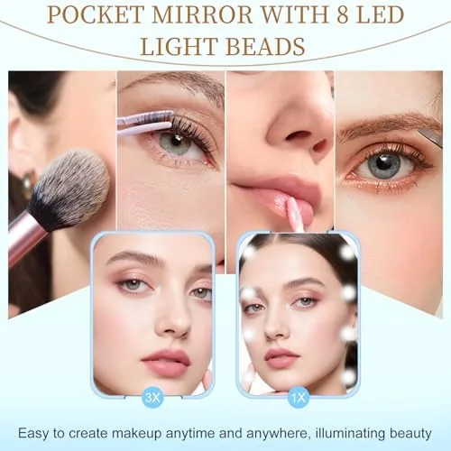Close look at the Compact Mirror with Light, 1X/3X Magnification LED Pocket Mirror for build quality