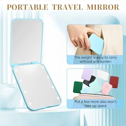 Another view of the Compact Mirror with Light, 1X/3X Magnification LED Pocket Mirror for