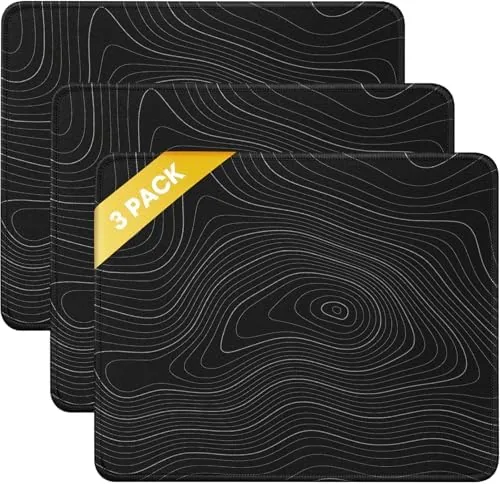 JIKIOU 3 Pack Mouse Pad with Stitched Edge,Portable Size-10.2x8.3in Contour | Anti-Fray, Comfortable Smooth Review: Tested and Rated