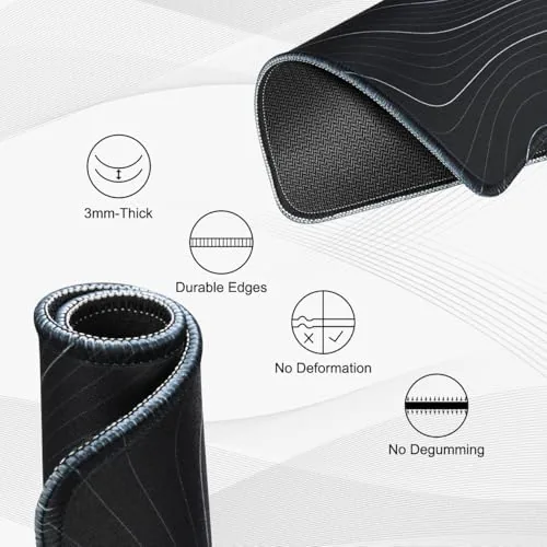 The JIKIOU 3 Pack Mouse Pad with Stitched Edge,Portable Size-10.2x8.3in Contour in real use