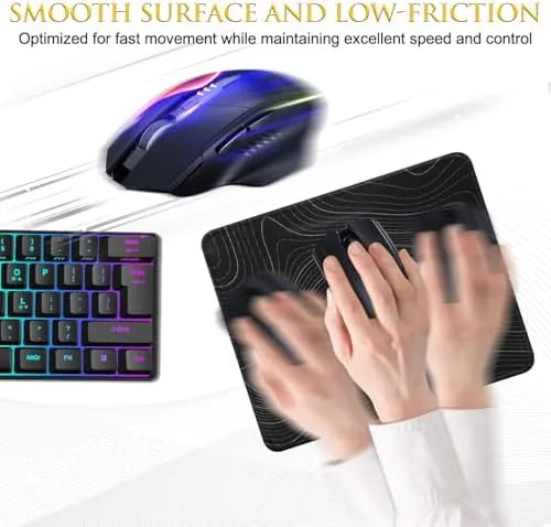 Another view of the JIKIOU 3 Pack Mouse Pad with Stitched Edge,Portable Size-10.2x8.3in Contour