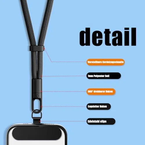 The Phone Wrist Strap Lanyard,Anti-Theft Cell Phone Lanyard with Stainless Patch,Adjustable compared in context