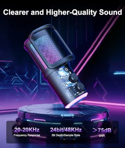 The Gaming USB Microphone, Noise Cancellation Condenser Mic with Mute,Boom Arm in real use