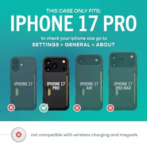 Another view of the Smartish iPhone 17 Pro Wallet Case, Card Holder, Wallet Slayer