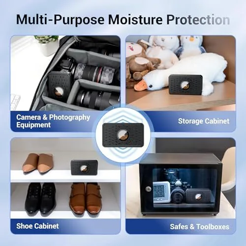 The 2 Pack Rechargeable Desiccant Dehumidifier for Storage with USB-C Cable,Reusable compared in context