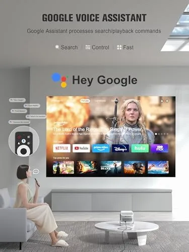 The 【Official Licensed Google TV】4K Smart Projector with WiFi and Bluetooth in real use