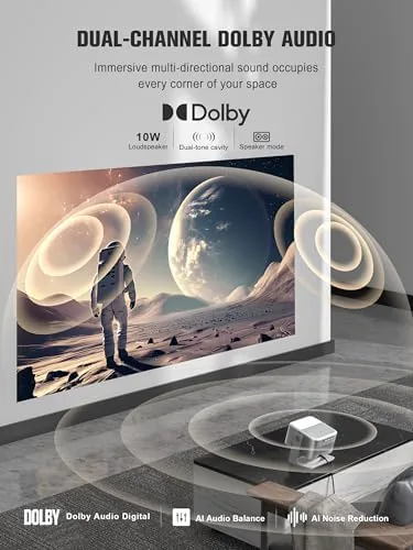 Another view of the 【Official Licensed Google TV】4K Smart Projector with WiFi and Bluetooth
