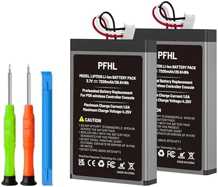 Two 7200mAh LIP1708 batteries with the included screwdrivers and spudger tools