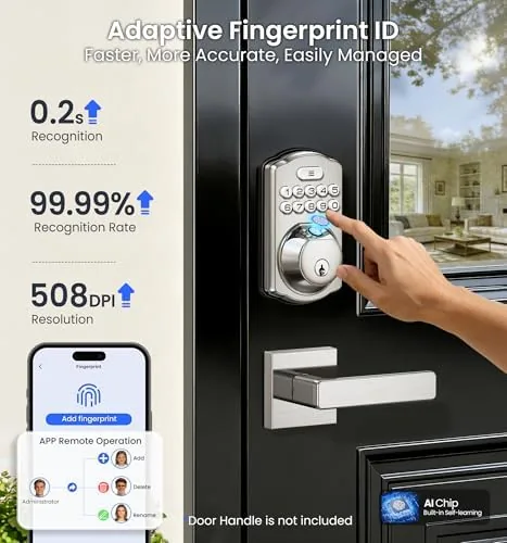 The Veise lock being unlocked from the Veise app on a phone